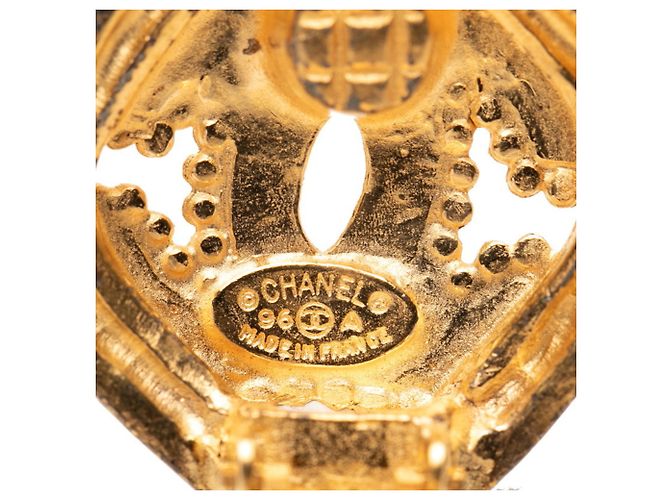 Vintage Chanel vergoldete Clip-Ohrringe Golden - Ansicht 3
