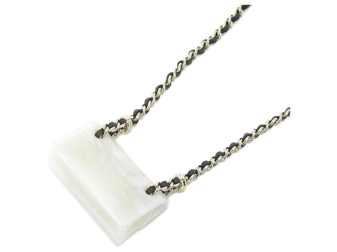Halskette Chanel ABA003 Schwarz Weiß Golden - Ansicht 3