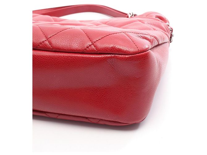 Chanel Matelassé Coco Mark Tote Bag aus rotem Leder - Ansicht 7