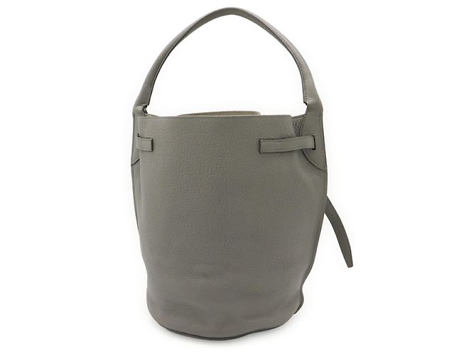 Céline Borsa Bucket Piccola Celine Big Bag in Pelle Grigia Marrone - vista 3