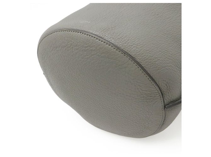 Céline Borsa Bucket Piccola Celine Big Bag in Pelle Grigia Marrone - vista 4
