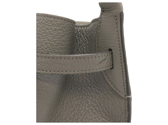 Céline Borsa Bucket Piccola Celine Big Bag in Pelle Grigia Marrone - vista 6