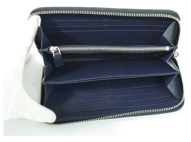 Prada Saffiano Wallet Leather Navy blue - view 4