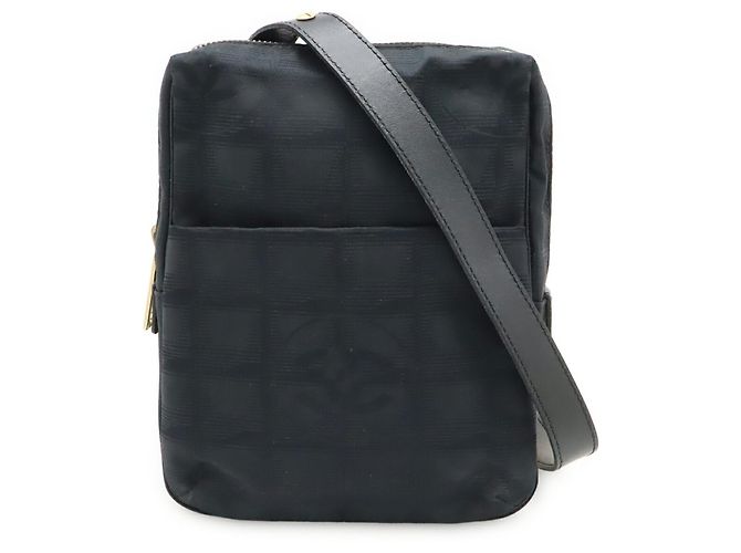 Borsa a Spalla in Nylon Nero Jacquard Chanel - vista 2