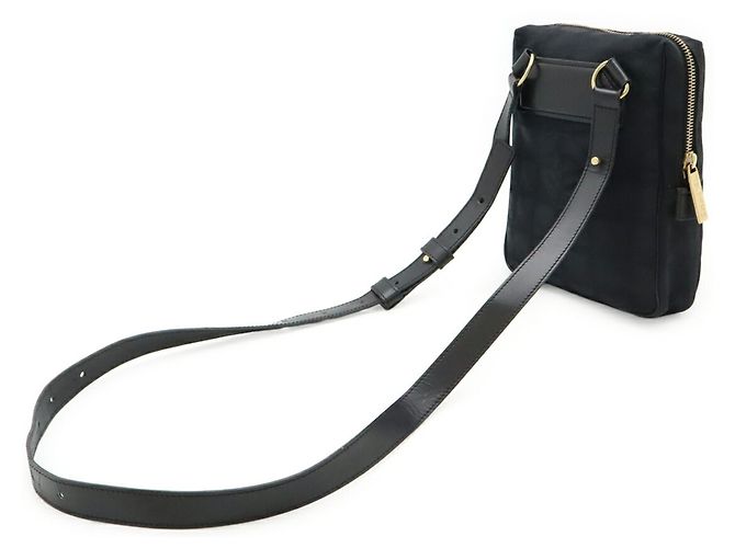 Borsa a Spalla in Nylon Nero Jacquard Chanel - vista 3