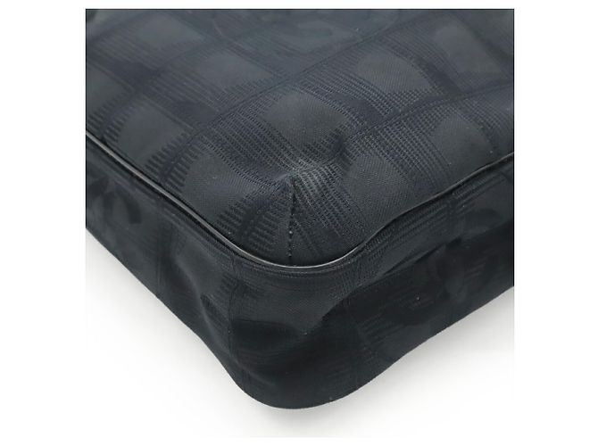 Borsa a Spalla in Nylon Nero Jacquard Chanel - vista 4