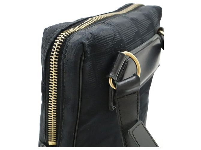 Borsa a Spalla in Nylon Nero Jacquard Chanel - vista 5