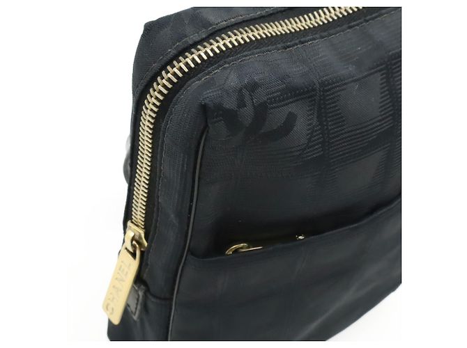 Borsa a Spalla in Nylon Nero Jacquard Chanel - vista 7