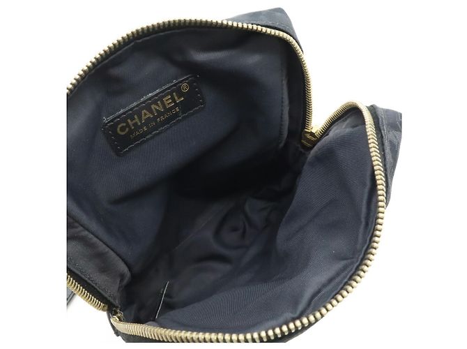 Borsa a Spalla in Nylon Nero Jacquard Chanel - vista 8