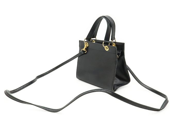 Céline Borsa a spalla in pelle nera Celine Nero - vista 3