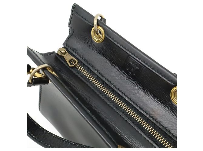 Céline Borsa a spalla in pelle nera Celine Nero - vista 7