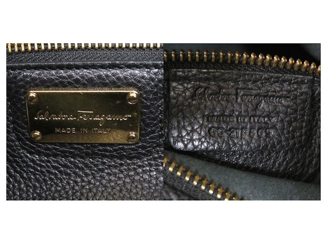 Borsa a Spalla in Pelle Gancini di Salvatore Ferragamo Nero - vista 10