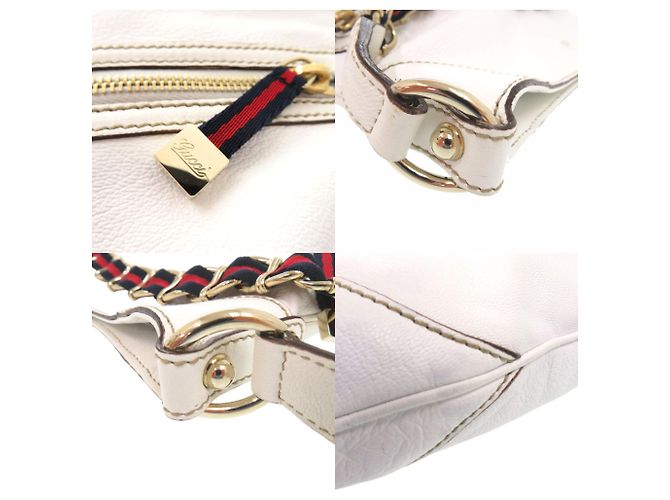 Borsa a Spalla Gucci Sherry Line Chain Bianco - vista 8