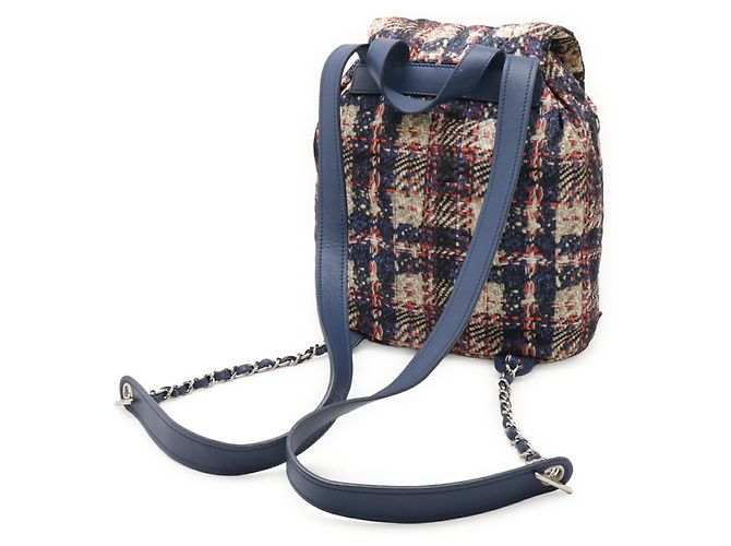 Chanel Tweed-Druck Rucksack Pink Blau - Ansicht 3
