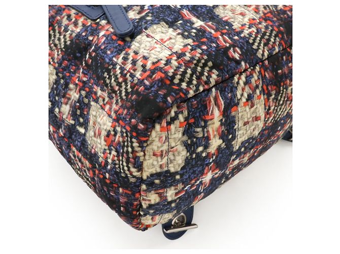 Chanel Tweed-Druck Rucksack Pink Blau - Ansicht 4