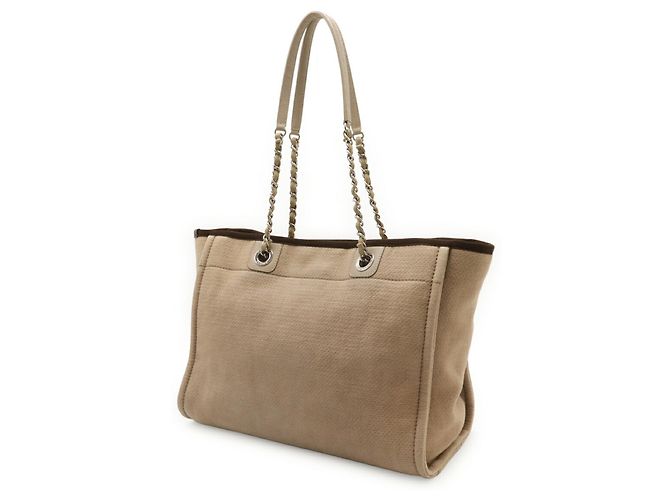Chanel Deauville Medium Tote MM Tasche Braun Beige - Ansicht 3