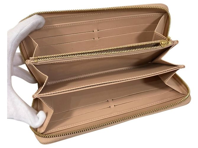 Cartera Zippy Monogram Vernis Louis Vuitton Beige - vista 5