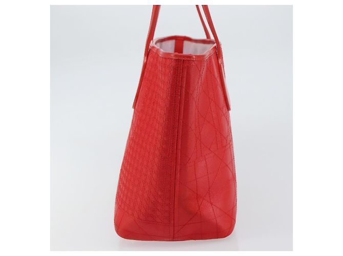 Bolsa Panarea Christian Dior em lona impressa Cannage acolchoada pequena Vermelho - vista 3