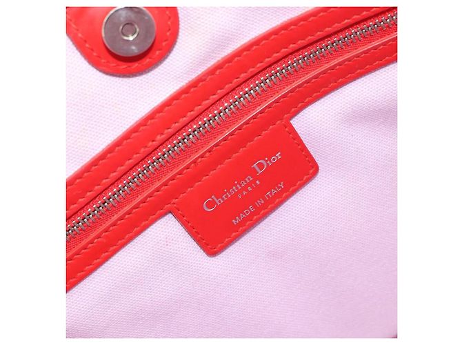 Bolsa Panarea Christian Dior em lona impressa Cannage acolchoada pequena Vermelho - vista 6