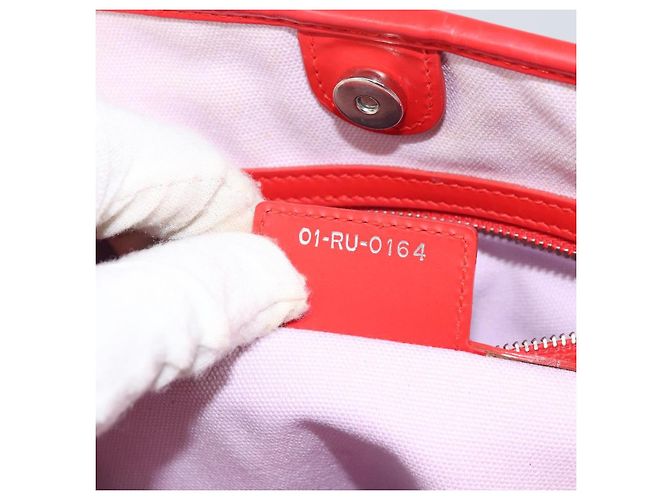 Bolsa Panarea Christian Dior em lona impressa Cannage acolchoada pequena Vermelho - vista 7