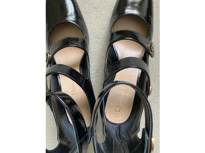Décolleté Dior D-Doll in pelle di vitello nera Nero - vista 10