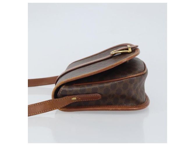 Céline Celine Vintage Macadam Schultertasche aus Canvas und Leder Braun - Ansicht 4