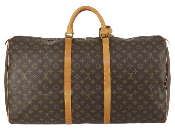 Borsa Keepall Louis Vuitton in tela Monogram 60 Marrone - vista 2