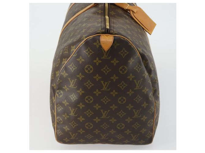 Borsa Keepall Louis Vuitton in tela Monogram 60 Marrone - vista 4