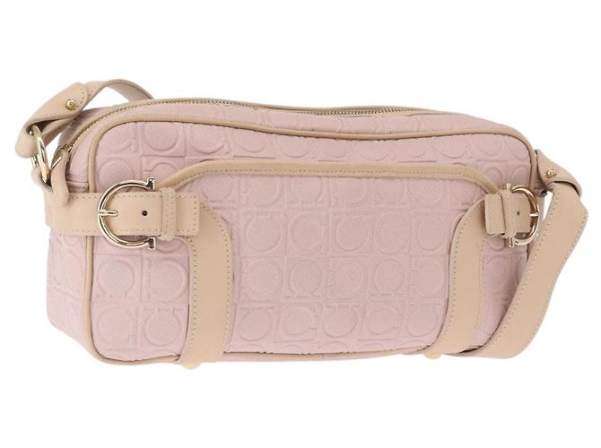Borsa a Spalla Gancini in Pelle Salvatore Ferragamo Rosa - vista 2