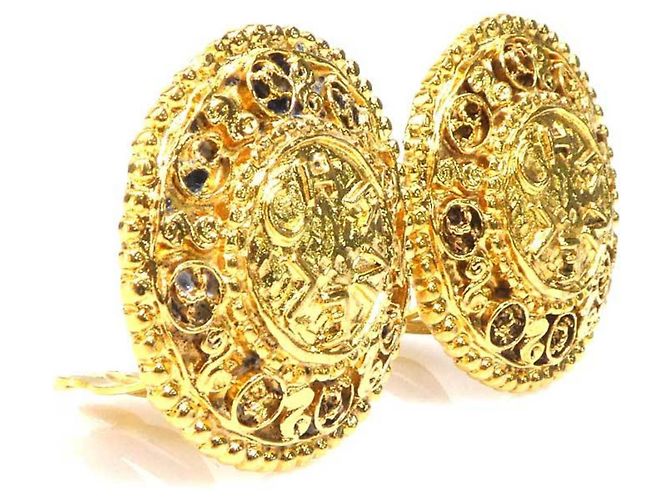 Orecchini a clip in metallo dorato Chanel D'oro - vista 2