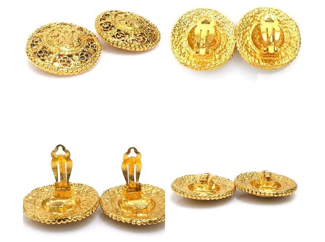 Orecchini a clip in metallo dorato Chanel D'oro - vista 4