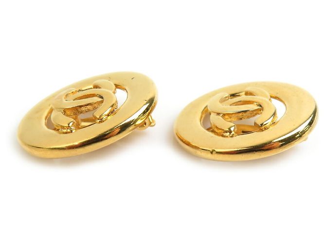 Timeless Orecchini in metallo dorato Chanel Coco Mark D'oro - vista 2