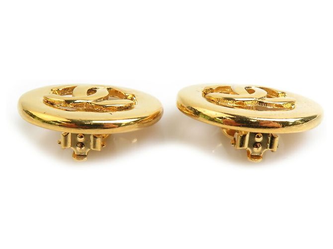 Timeless Orecchini in metallo dorato Chanel Coco Mark D'oro - vista 3