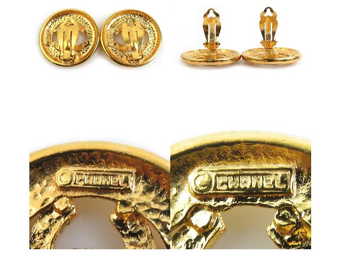 Timeless Orecchini in metallo dorato Chanel Coco Mark D'oro - vista 5