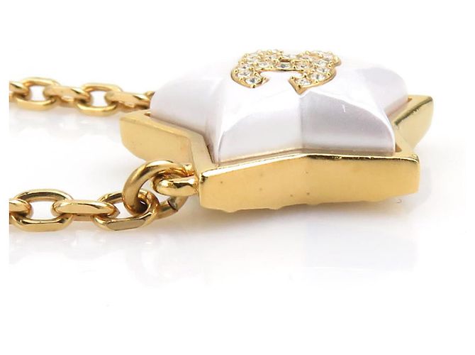 Collana in metallo dorato e bianco Chanel D'oro - vista 2
