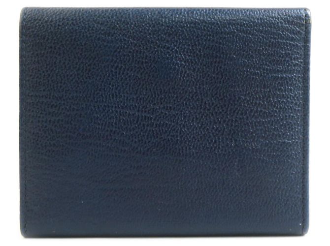 Chanel Navy Leder Dreifach-Brieftasche Marineblau - Ansicht 2