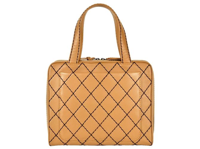 Chanel Wild Stitch Leder Tote Bag Beige - Ansicht 4