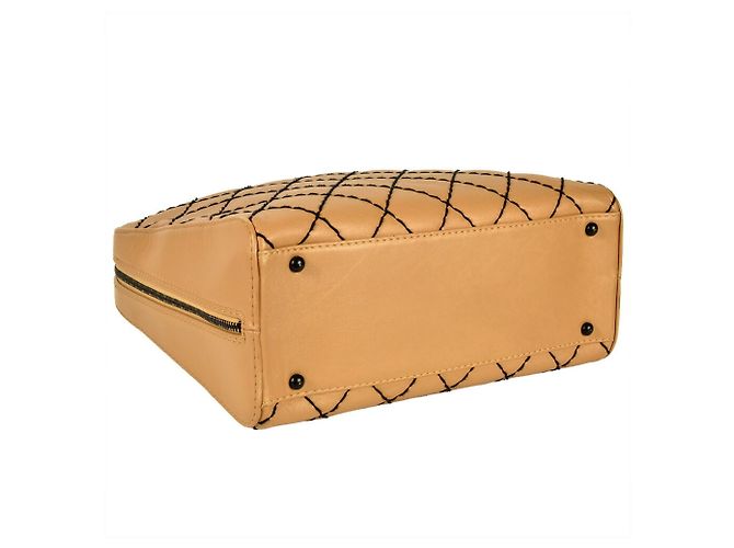 Chanel Wild Stitch Leder Tote Bag Beige - Ansicht 5