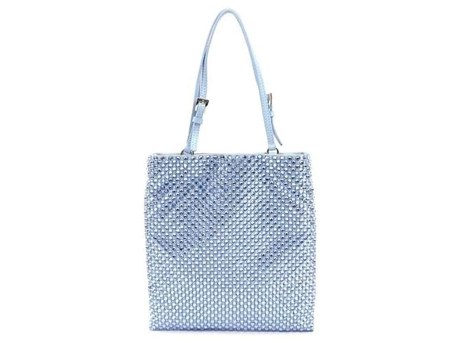 Borsa in satin blu chiaro Prada - vista 2
