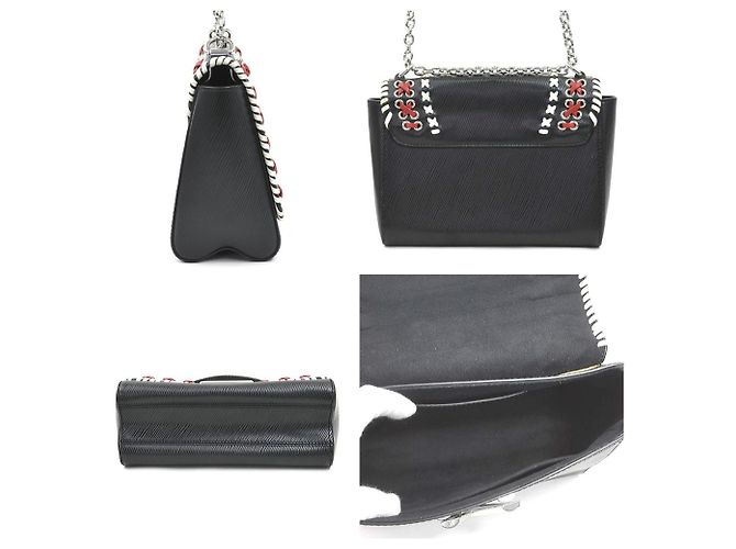 Borsa a Spalla Epi Twist MM di Louis Vuitton Nero Bianco Rosso - vista 2