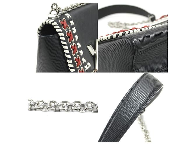 Borsa a Spalla Epi Twist MM di Louis Vuitton Nero Bianco Rosso - vista 3