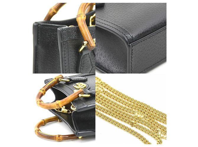 Borsa a Spalla in Pelle Gucci Diana Nero - vista 3