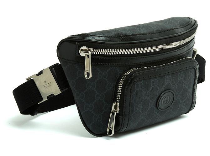 Marmont Gucci Sacoche Cintura Preta GG Emblem GM Preto - vista 4