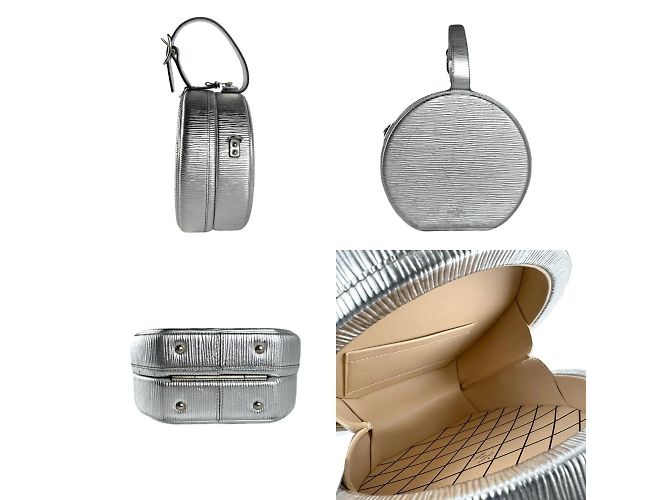 Borsa Petite Boite Chapeau in pelle Epi Louis Vuitton Argento - vista 2
