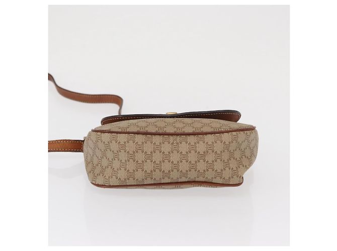 Céline Borsa a Spalla in Tela Macadam CELINE PVC Beige Oro Auth 163376 D'oro - vista 10