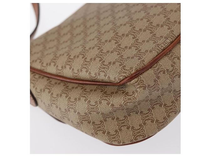 Céline Borsa a Spalla in Tela Macadam CELINE PVC Beige Oro Auth 163376 D'oro - vista 13
