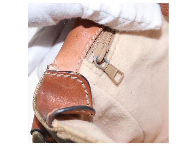 Céline Borsa a Spalla in Tela Macadam CELINE PVC Beige Oro Auth 163376 D'oro - vista 21