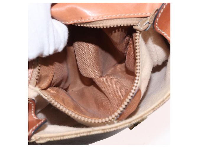 Céline Borsa a Spalla in Tela Macadam CELINE PVC Beige Oro Auth 163376 D'oro - vista 22