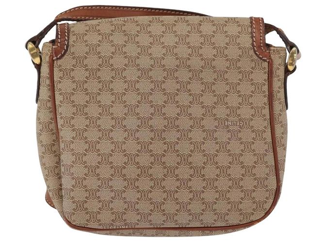 Céline Borsa a Spalla in Tela Macadam CELINE PVC Beige Oro Auth 163376 D'oro - vista 3