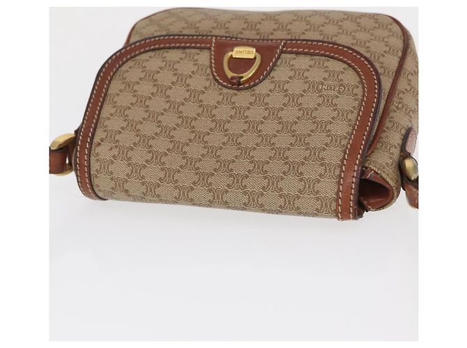 Céline Borsa a Spalla in Tela Macadam CELINE PVC Beige Oro Auth 163376 D'oro - vista 6